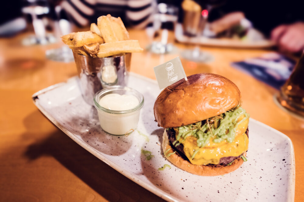 The Wagyu burger served at Figls restaurant offers a rich and flavorful dining experience