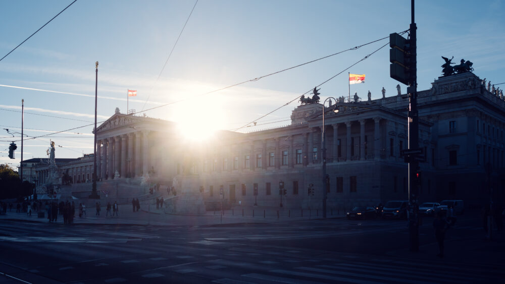 Austrian Parliament showcasing its architectural beauty.